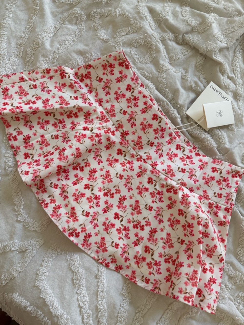 Peppermayo rose floral mini skirt